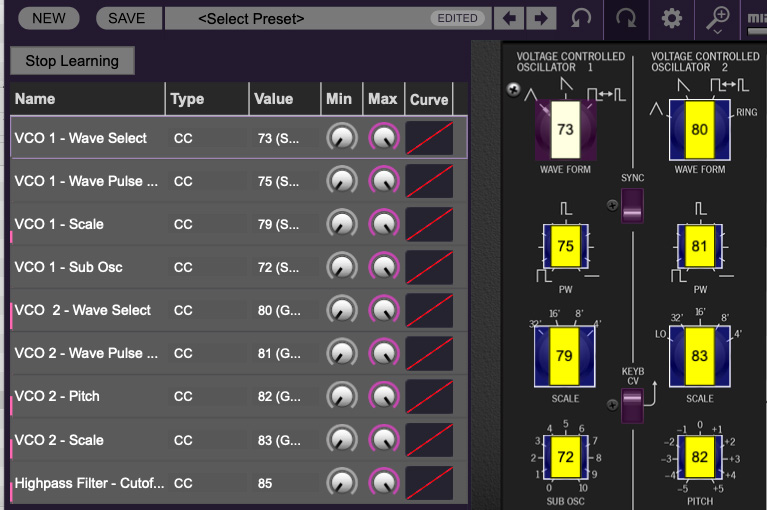 active midi inputs controllermate